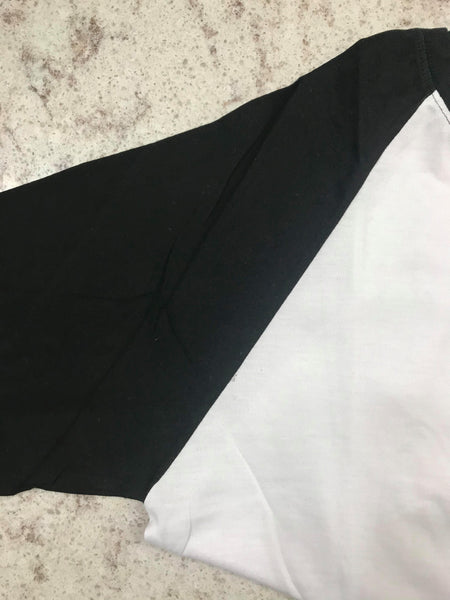 Adult 100% Polyester Raglan Shirt BLACK