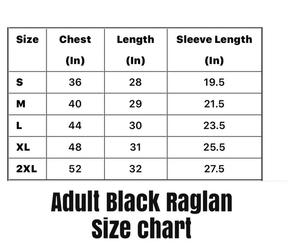 Adult 100% Polyester Raglan Shirt BLACK