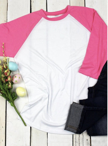 Adult Colored 95% Polyester Raglan Shirt *Multiple Colors Available*
