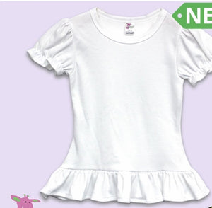 Toddler Ruffled Bottom Short Sleeve 65/35 POLY BLEND