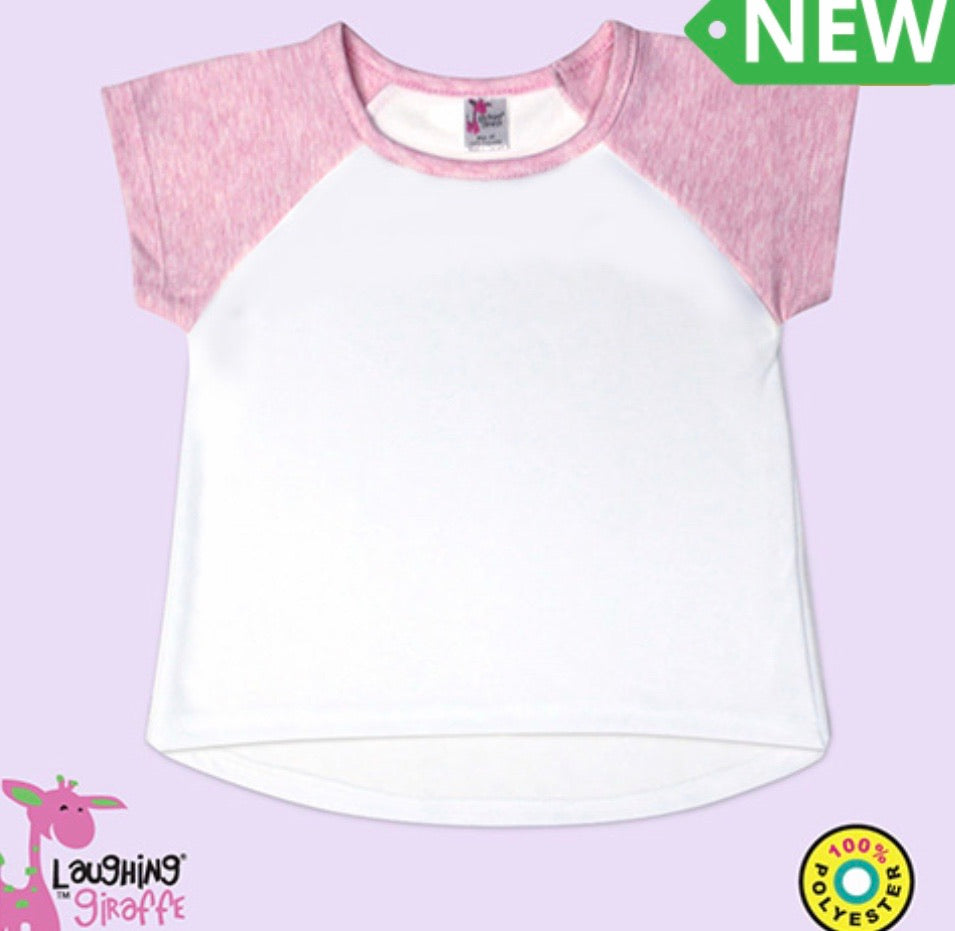 Toddler Shirt Sleeve High Low pink raglan