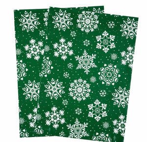 Poly Mailer Christmas Style Green with Snowflakes