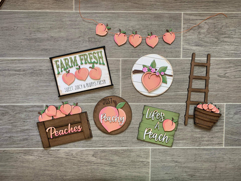 Peaches Tiered Tray set unfinished