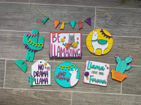Llama  Tiered Tray set unfinished