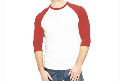 Adult Red 100% Polyester body Raglan Shirt