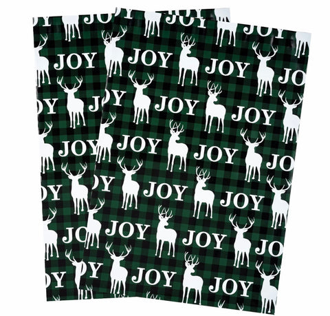 Poly Mailer Christmas Style Green Reindeer